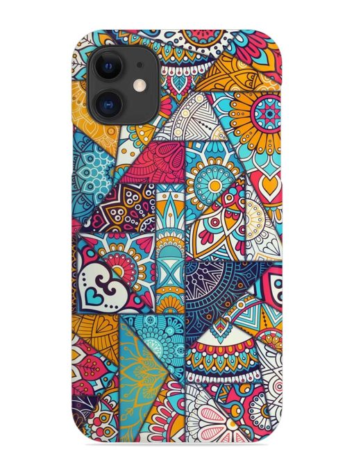 Patchwork Pattern Vintage Snap Case for Apple Iphone 11 Zapvi