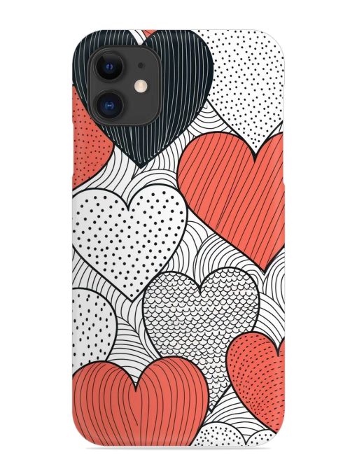 Girly Heart Seamless Snap Case for Apple Iphone 11 Zapvi