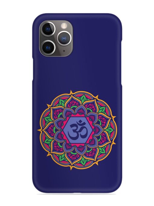 Om Mandala Art Blue Snap Case for Apple Iphone 11 Pro Zapvi