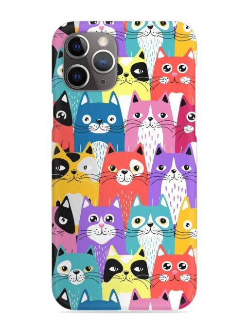 Funny Cartoon Cats Snap Case for Apple Iphone 11 Pro Zapvi