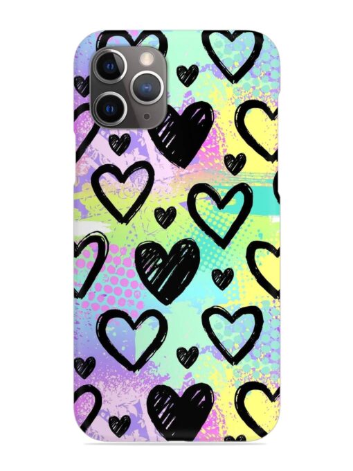 Bright Pattern Hearts Snap Case for Apple Iphone 11 Pro Zapvi