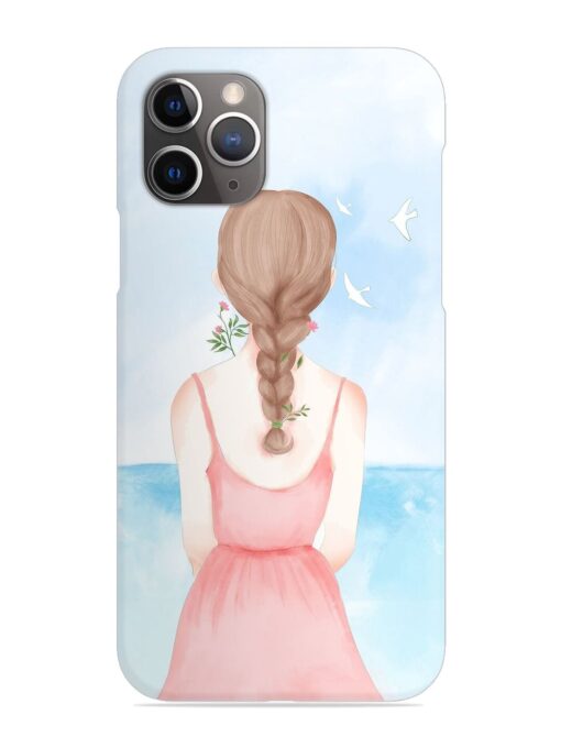 Watercolor Girl Vector Snap Case for Apple Iphone 11 Pro Zapvi