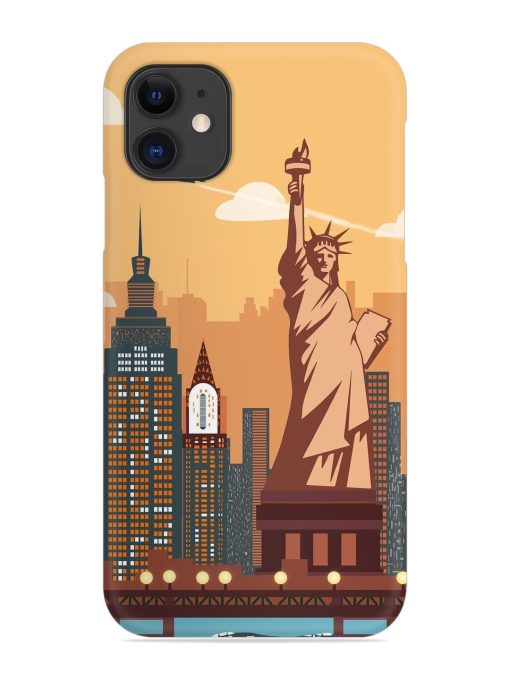 New York Statue Of Liberty Architectural Scenery Snap Case for Apple Iphone 12 Zapvi