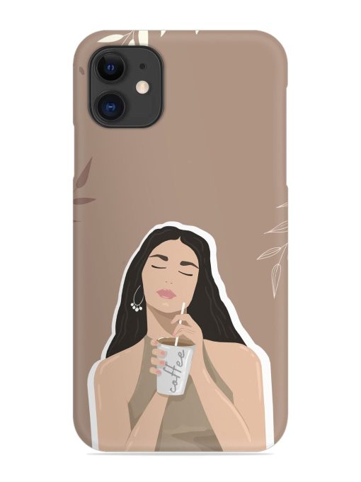 Girl With Coffee Snap Case for Apple Iphone 12 Zapvi