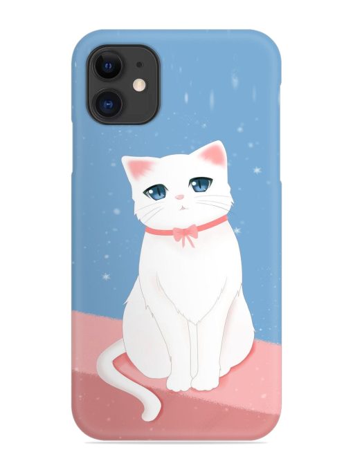 Cute White Cat Snap Case for Apple Iphone 12 Zapvi