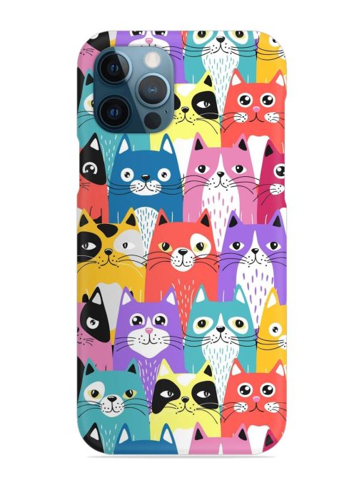 Funny Cartoon Cats Snap Case for Apple Iphone 12 Pro Zapvi