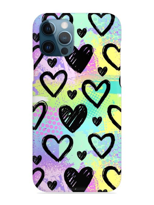 Bright Pattern Hearts Snap Case for Apple Iphone 12 Pro Zapvi