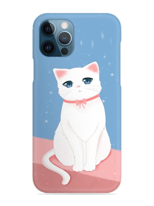 Cute White Cat Snap Case for Apple Iphone 12 Pro Zapvi