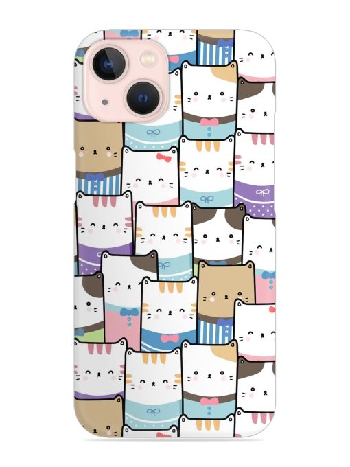 Cute Adorable Cat Snap Case for Apple Iphone 13 Zapvi