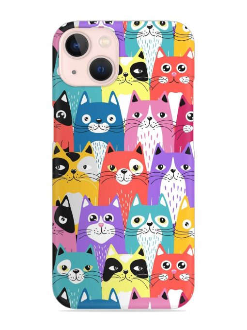 Funny Cartoon Cats Snap Case for Apple Iphone 13 Zapvi