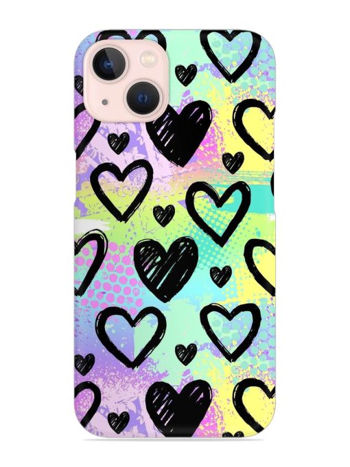 Bright Pattern Hearts Snap Case for Apple Iphone 13 Zapvi