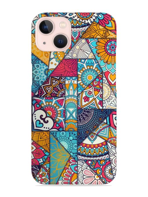 Patchwork Pattern Vintage Snap Case for Apple Iphone 13