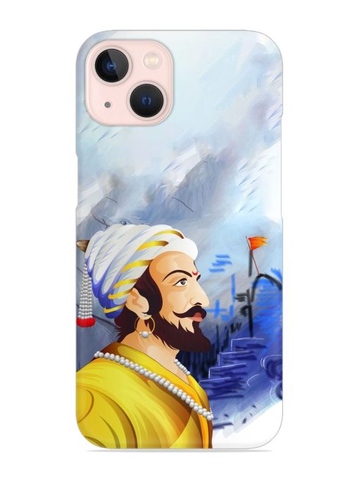 Shivaji Maharaj Color Paint Art Snap Case for Apple Iphone 13 Mini Zapvi