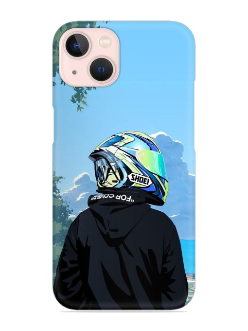 Rider With Helmet Snap Case for Apple Iphone 13 Mini Zapvi