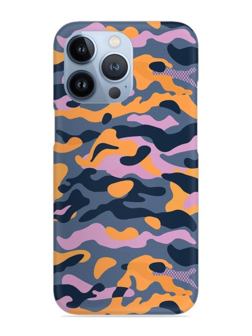 Camouflage Army Military English Orange Art Snap Case for Apple Iphone 13 Pro Zapvi