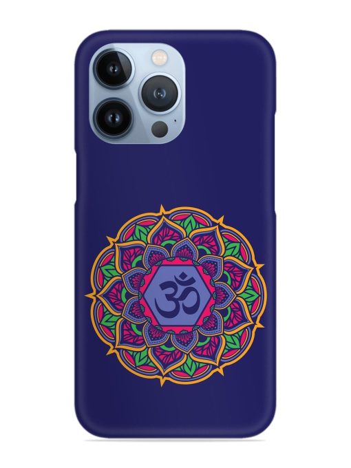 Om Mandala Art Blue Snap Case for Apple Iphone 13 Pro Zapvi