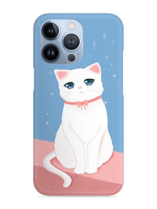 Cute White Cat Snap Case for Apple Iphone 13 Pro