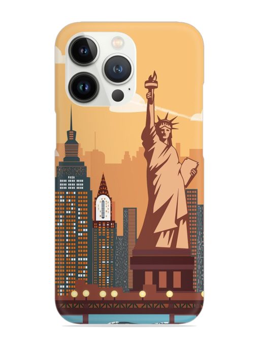 New York Statue Of Liberty Architectural Scenery Snap Case for Apple Iphone 13 Pro Max Zapvi