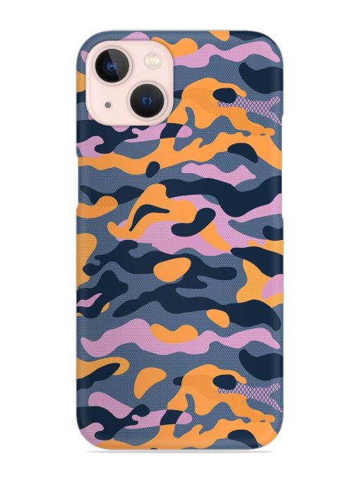 Camouflage Army Military English Orange Art Snap Case for Apple Iphone 14