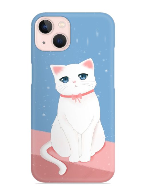 Cute White Cat Snap Case for Apple Iphone 14 Zapvi