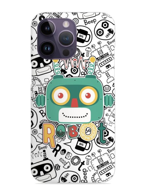 Robot Modern Seamless Pattern Snap Case for Apple Iphone 14 Pro Zapvi