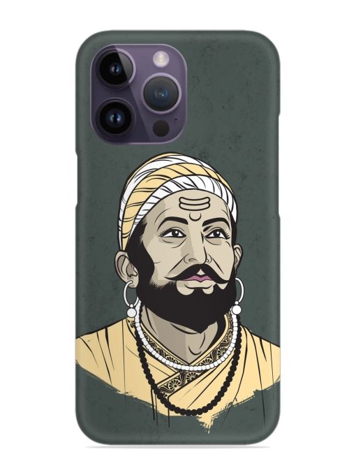 Shivaji Maharaj Vector Art Snap Case for Apple Iphone 14 Pro Zapvi