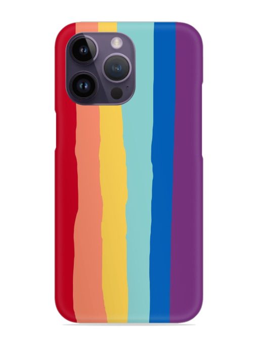 Rainbow Genuine Liquid Snap Case for Apple Iphone 14 Pro Zapvi