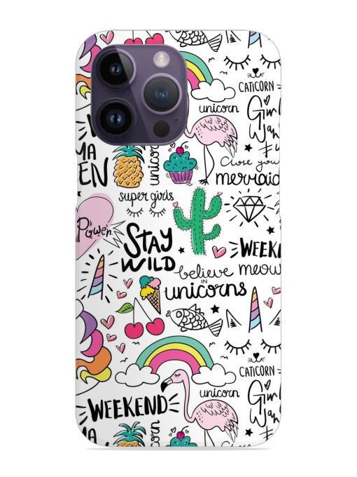 Unicorn Ice Cream Snap Case for Apple Iphone 14 Pro Zapvi