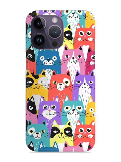 Funny Cartoon Cats Snap Case for Apple Iphone 14 Pro