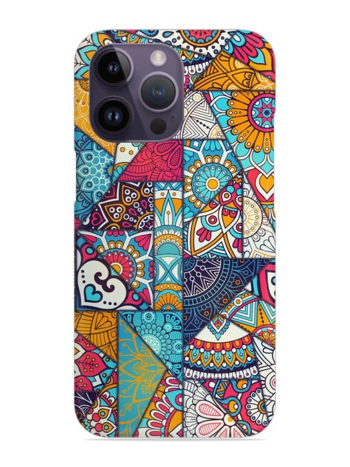 Patchwork Pattern Vintage Snap Case for Apple Iphone 14 Pro Zapvi