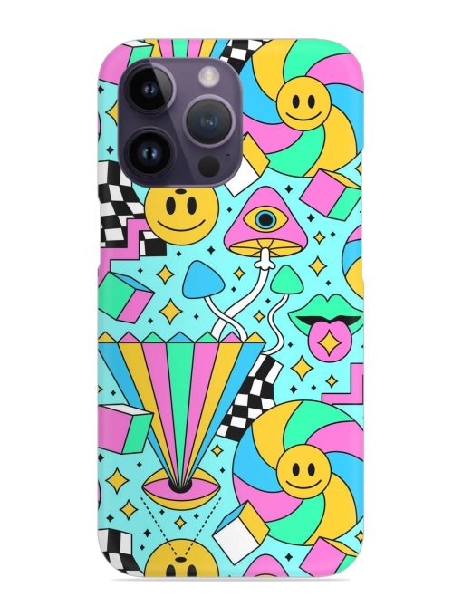 Trippy Rainbow 60S Snap Case for Apple Iphone 14 Pro