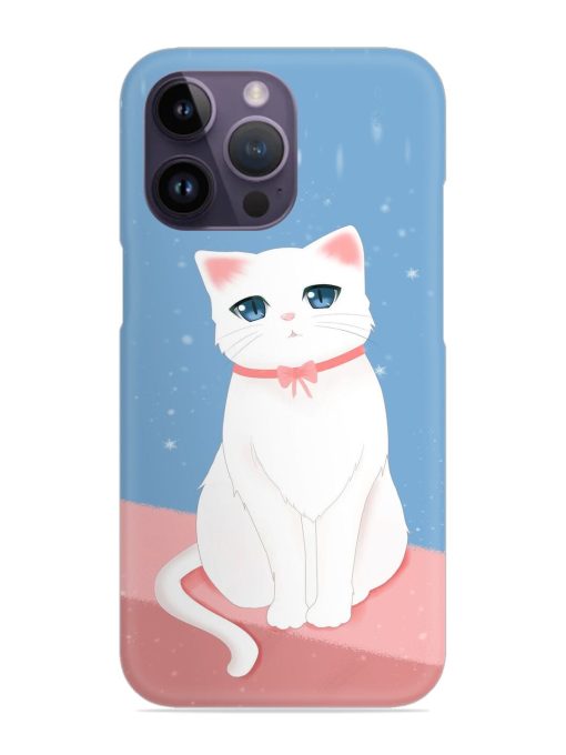 Cute White Cat Snap Case for Apple Iphone 14 Pro Zapvi