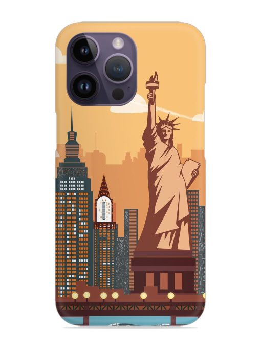 New York Statue Of Liberty Architectural Scenery Snap Case for Apple Iphone 14 Pro Max Zapvi