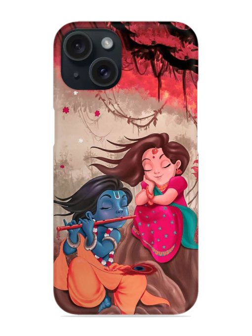 Radhe Krishna Water Art Snap Case for Apple Iphone 15 Zapvi