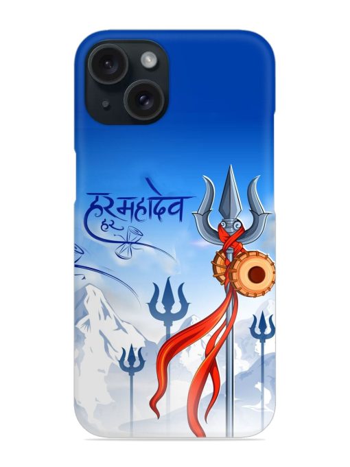 Har Har Mahadev Trishul Snap Case for Apple Iphone 15 Zapvi