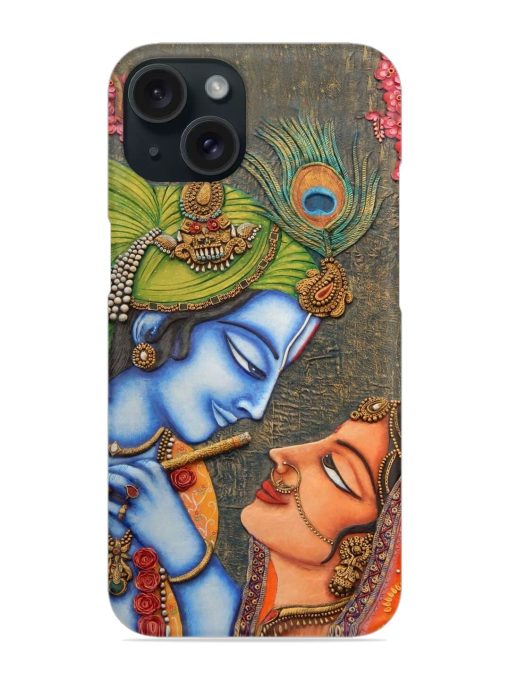 Lord Radha Krishna Flute Art Snap Case for Apple Iphone 15 Zapvi