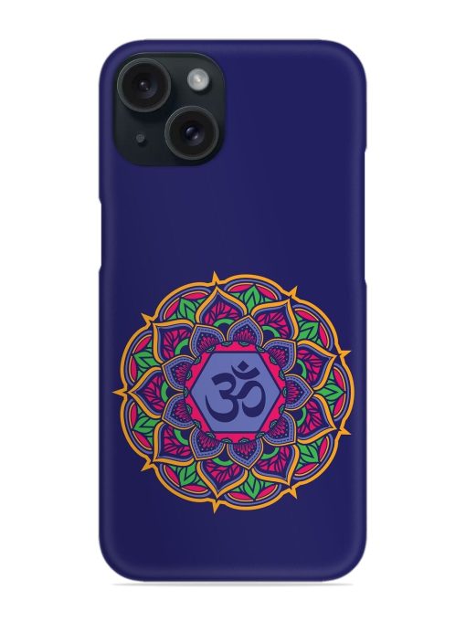 Om Mandala Art Blue Snap Case for Apple Iphone 15 Zapvi