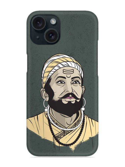 Shivaji Maharaj Vector Art Snap Case for Apple Iphone 15 Zapvi