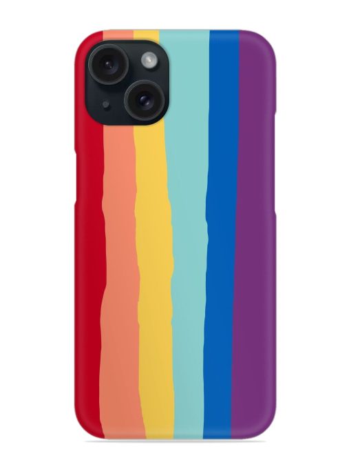 Rainbow Genuine Liquid Snap Case for Apple Iphone 15 Zapvi