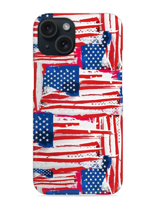 Usa Flag Seamless Snap Case for Apple Iphone 15 Zapvi