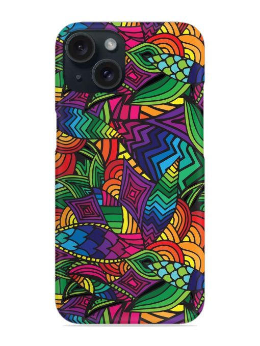 Abstract Multicolor Seamless Snap Case for Apple Iphone 15 Zapvi