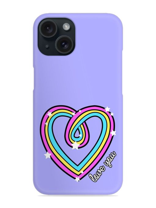 Colorful Rainbow Heart Snap Case for Apple Iphone 15 Zapvi