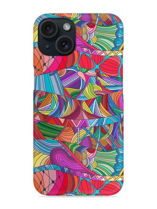 Seamless Patterns Hand Drawn Snap Case for Apple Iphone 15 Zapvi