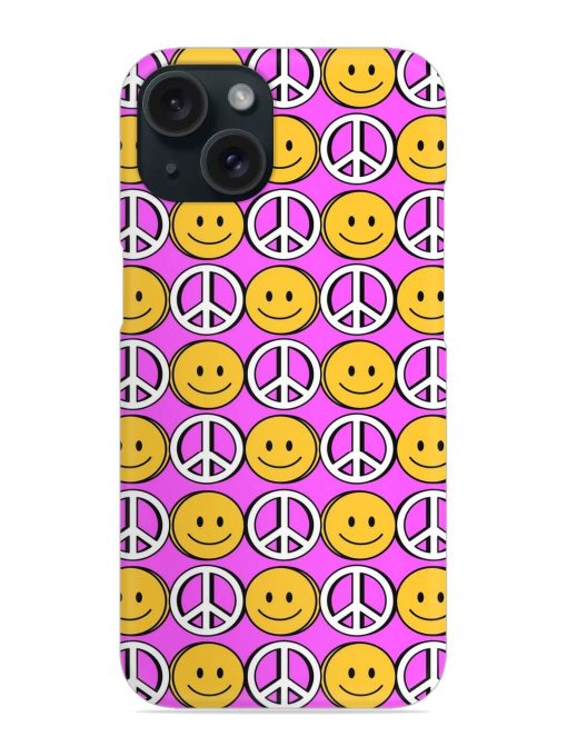 Smiley Face Peace Snap Case for Apple Iphone 15 Zapvi