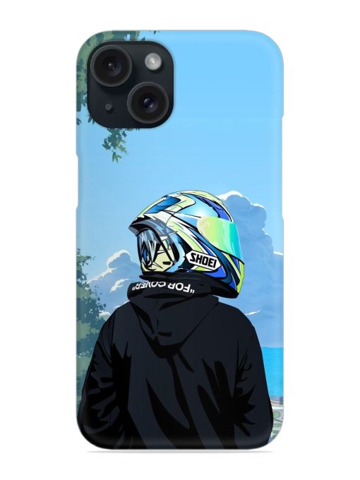 Rider With Helmet Snap Case for Apple Iphone 15 Zapvi