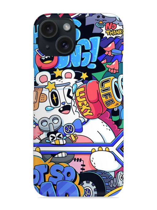 Universal Doodle Snap Case for Apple Iphone 15 Zapvi