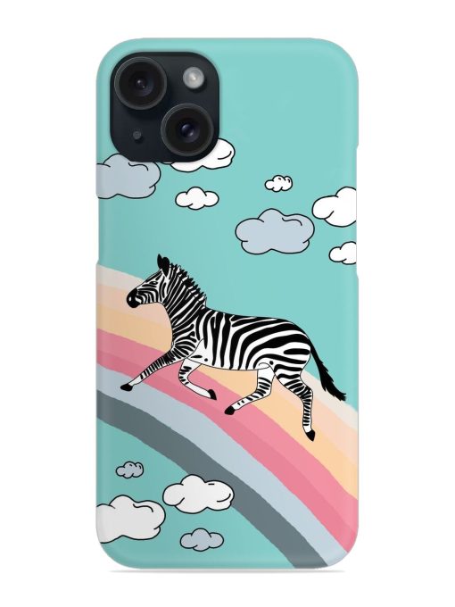 Running Zebra Snap Case for Apple Iphone 15 Zapvi