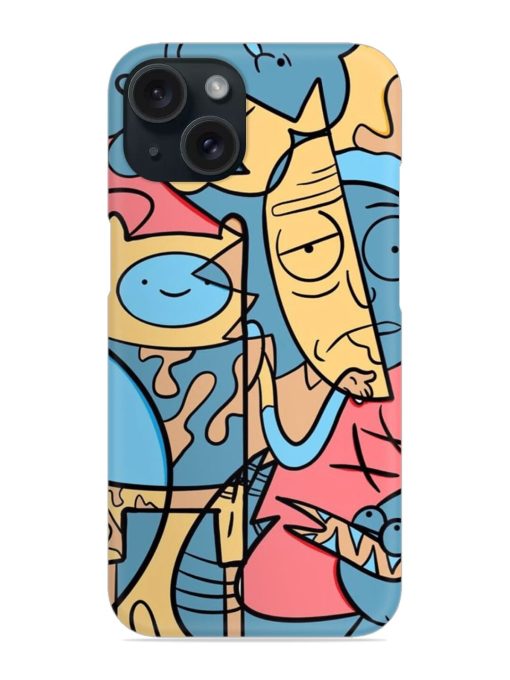 Silly Face Doodle Snap Case for Apple Iphone 15 Zapvi