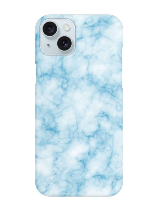 Blue White Natural Marble Snap Case for Apple Iphone 15 Plus Zapvi