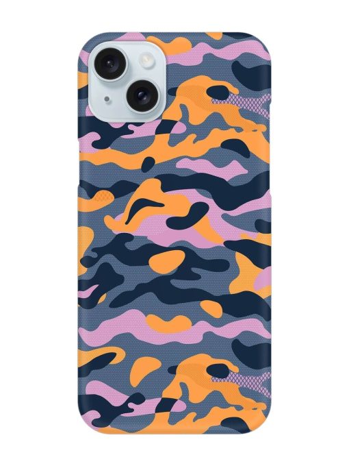 Camouflage Army Military English Orange Art Snap Case for Apple Iphone 15 Plus Zapvi